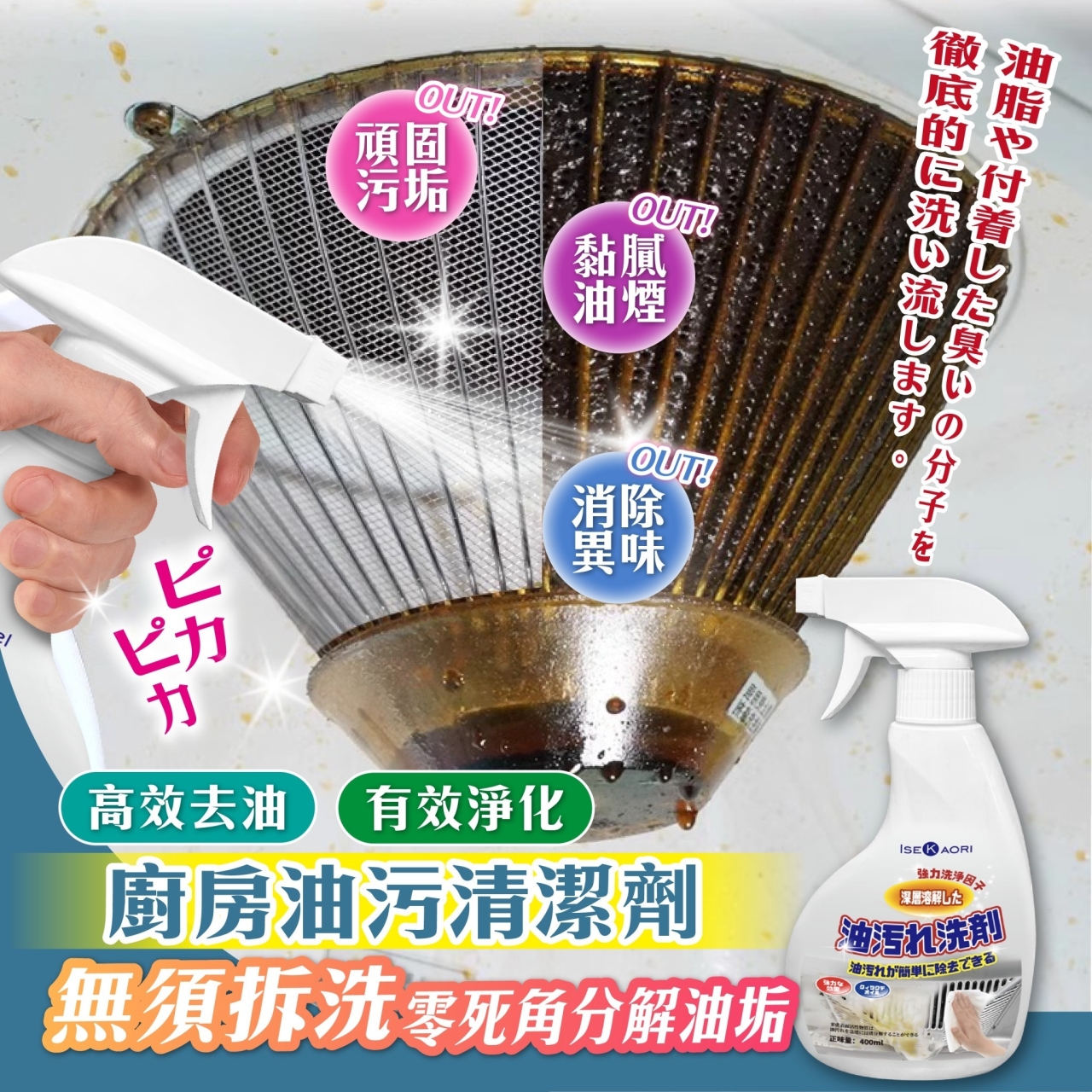 (2瓶)清潔力爆棚的日本 廚房油污清潔劑