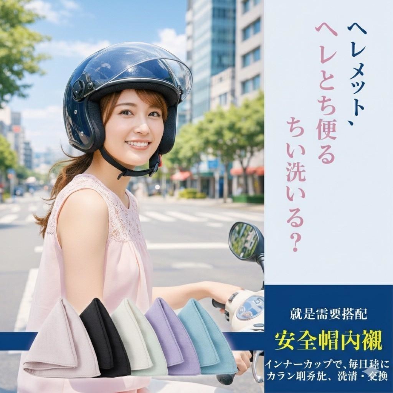 機能涼感吸濕排汗安全帽內襯套