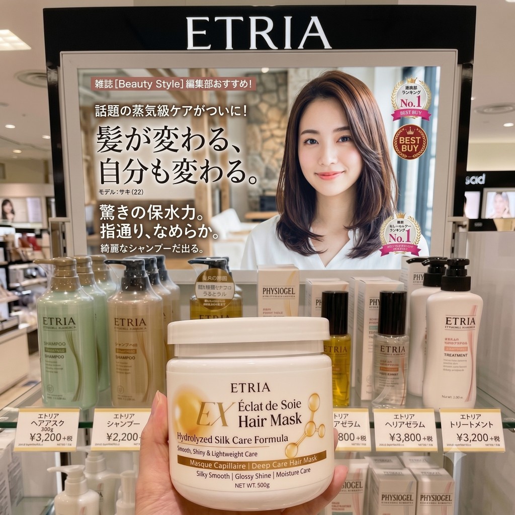 髮質逆襲毛躁秒變絲綢ETRIA免沖洗水解蠶絲柔亮護髮膜EX