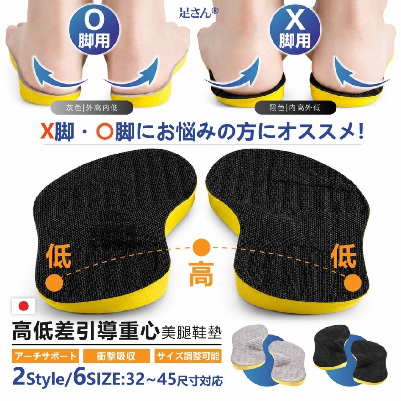 足さん®3D重心平衡專利科技 美姿體態鞋墊