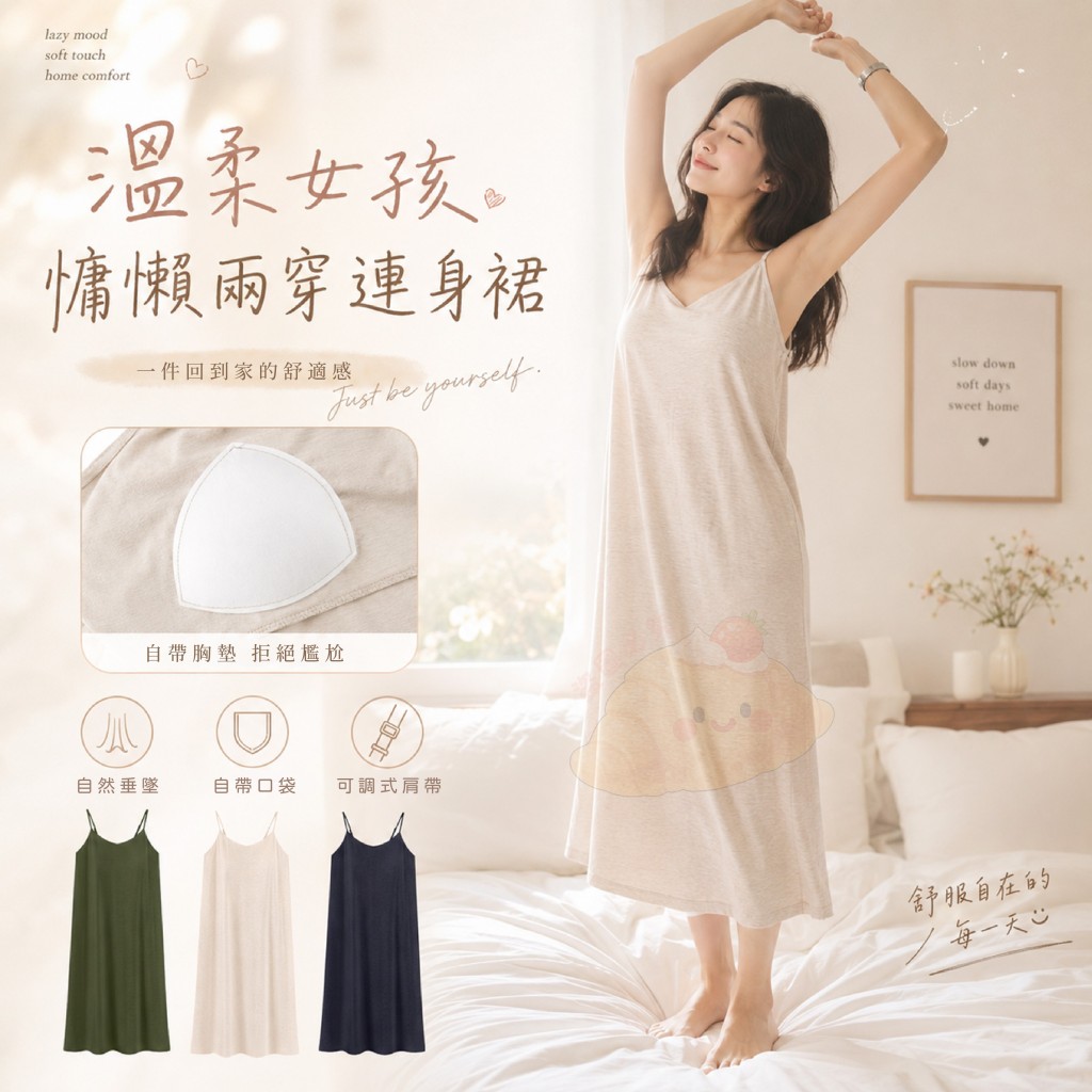 溫柔女孩慵懶兩穿連身裙