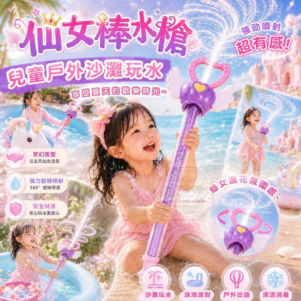 少女心夢幻公主風戶外沙灘玩水兒童仙女棒水槍