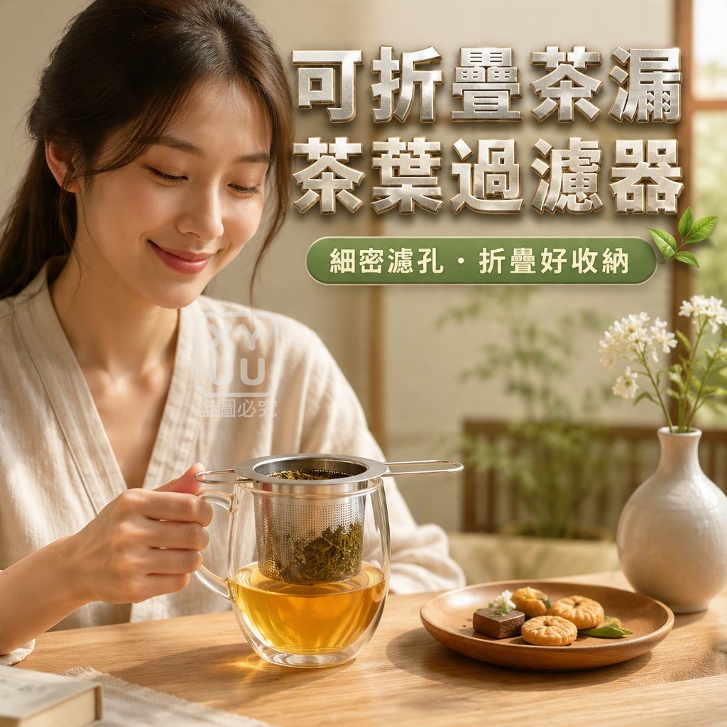 升級可折疊茶漏茶葉過濾器